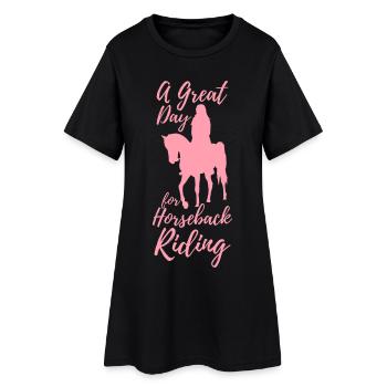 Reiter Mädchen - Frauen T-Shirt-Kleid - Schwarz - Vorne