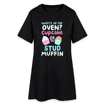Cupcake oder Stud Muffin Gender Reveal Party - Frauen T-Shirt-Kleid - Schwarz - Vorne