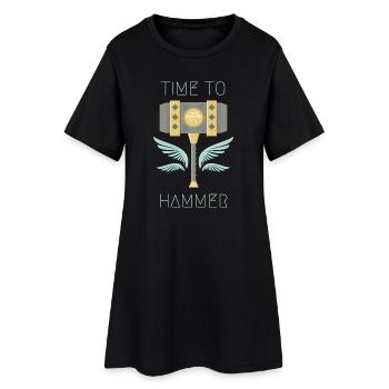 Time to Hammer - Frauen T-Shirt-Kleid - Schwarz - Vorne