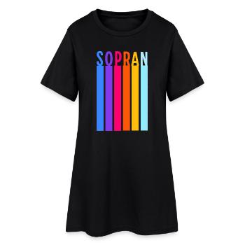 Chor - Sopran Retro Streifen - Frauen T-Shirt-Kleid - Schwarz - Vorne