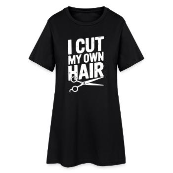 Je me coupe les cheveux moi-même - Robe T-shirt Femme - noir - Devant