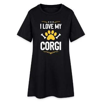 J’adore mon corgi - Robe T-shirt Femme - noir - Devant