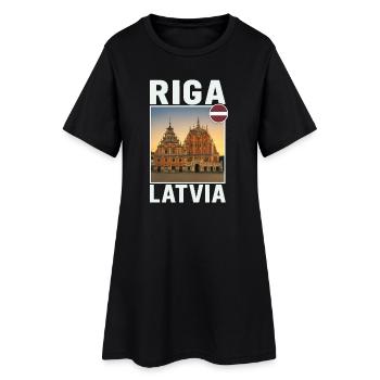 Riga Litauen - Frauen T-Shirt-Kleid - Schwarz - Vorne
