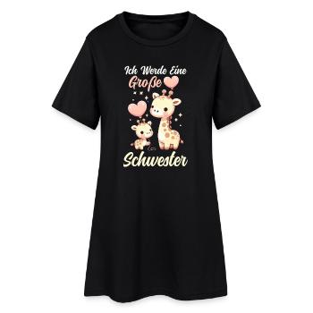 Je vais être grande sœur girafe et sœur - Robe T-shirt Femme - noir - Devant