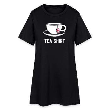 Chemise thé – Jeu de mots calme avec la tasse de thé - Robe T-shirt Femme - noir - Devant