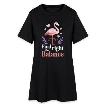 Trouver le bon équilibre : Diction du flamant rose - Robe T-shirt Femme - noir - Devant