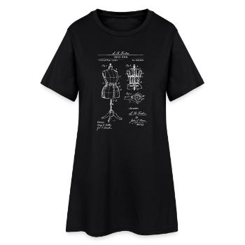 Plan de mannequin vintage - Robe T-shirt Femme - noir - Devant