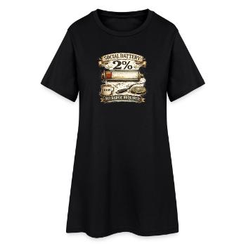 Batterie Sociale 2% - Robe T-shirt Femme - noir - Devant