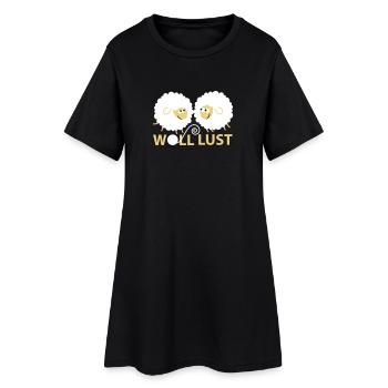 Woll Lust - Frauen T-Shirt-Kleid - Schwarz - Vorne