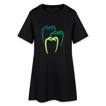 Zahn 4 Zahnarzt Dental Dentist - Frauen T-Shirt-Kleid - Schwarz - Vorne