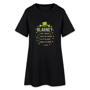 St. Patrick's Day T Shirt Blarney Pub Quiz - Frauen T-Shirt-Kleid - Schwarz - Vorne