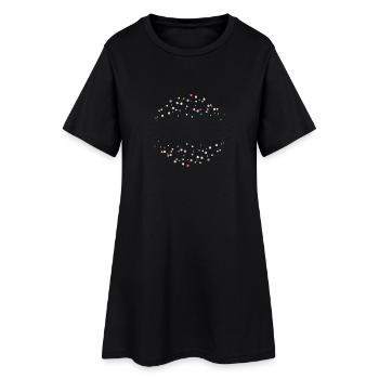 bunte_punkte - Robe T-shirt Femme - noir - Devant