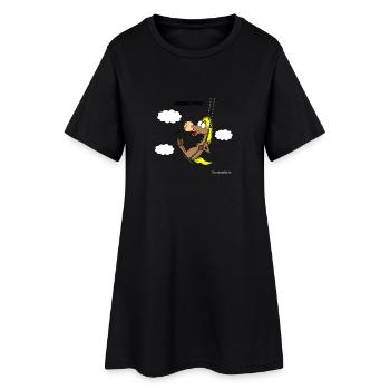 Schaukelpferd - Frauen T-Shirt-Kleid - Schwarz - Vorne