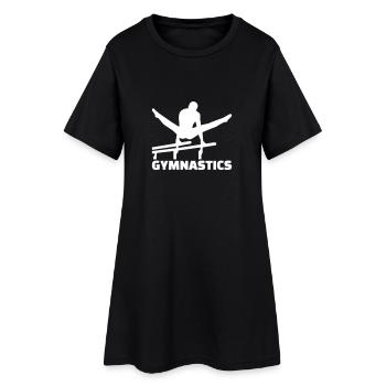 Turnen - Frauen T-Shirt-Kleid - Schwarz - Vorne