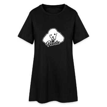 Caniche - Robe T-shirt Femme - noir - Devant