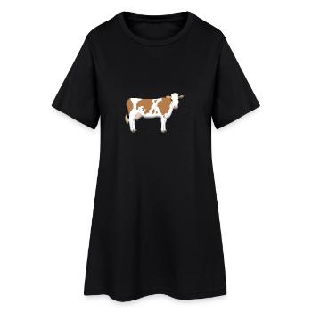 Kuh Fleckvieh Kopf vorn - Frauen T-Shirt-Kleid - Schwarz - Vorne