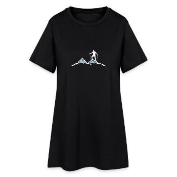 Sport - Berge Wandern - Frauen T-Shirt-Kleid - Schwarz - Vorne