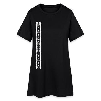 Schwarzweiß Rasterstreifen - Frauen T-Shirt-Kleid - Schwarz - Vorne