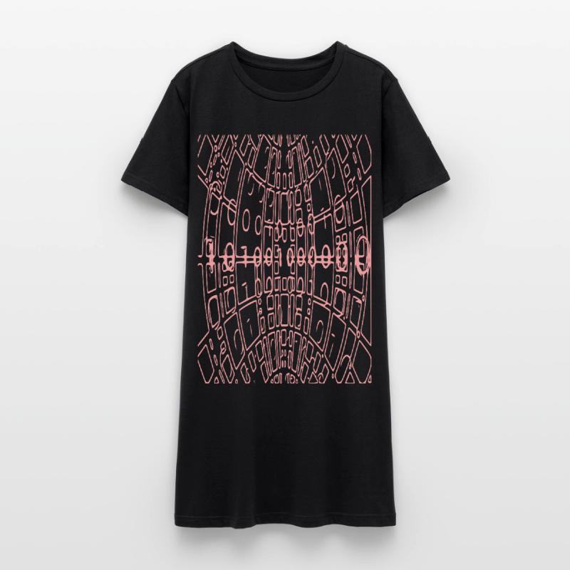 Binary Code Abstract (pink) Women’s T-Shirt Dress