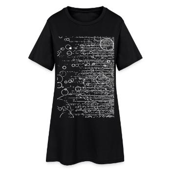 Abstrakte Kreislinien Muster - Frauen T-Shirt-Kleid - Schwarz - Vorne