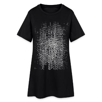 Datenregen-Muster - Frauen T-Shirt-Kleid - Schwarz - Vorne