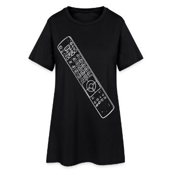 Retro Fernbedienung Silhouette - Frauen T-Shirt-Kleid - Schwarz - Vorne