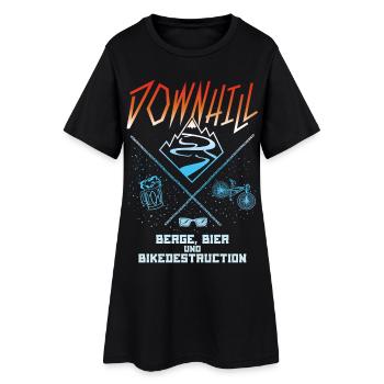 downhill - Frauen T-Shirt-Kleid - Schwarz - Vorne