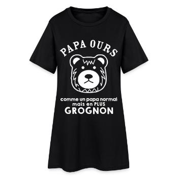 Papa ours grognon - Robe T-shirt Femme - noir - Devant