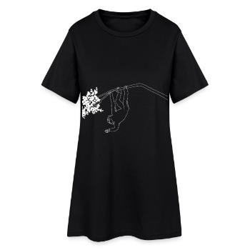 Monkey lineart - Women’s T-Shirt Dress - black - Front