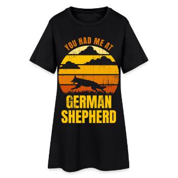 Du hattest mich bei Schäferhund - Frauen T-Shirt-Kleid - Schwarz - Vorne
