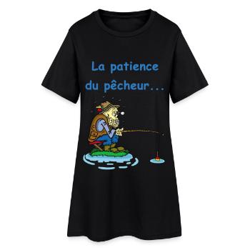 La patience du pêcheur - Robe T-shirt Femme - noir - Devant