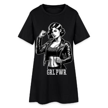 Femme forte GRL PWR Rockabilly Veste en cuir Cadeau - Robe T-shirt Femme - noir - Devant
