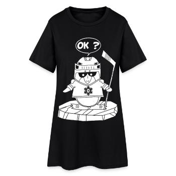 Pingouin sportif blanc - Robe T-shirt Femme - noir - Devant