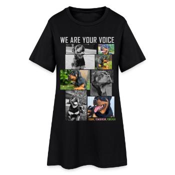 Collage de voix de chien - Robe T-shirt Femme - noir - Devant