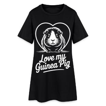 Amour Cochon d’Inde Motif Coeur - Robe T-shirt Femme - noir - Devant