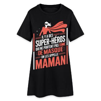 Maman Super-Héros sans Masque - Robe T-shirt Femme - noir - Devant