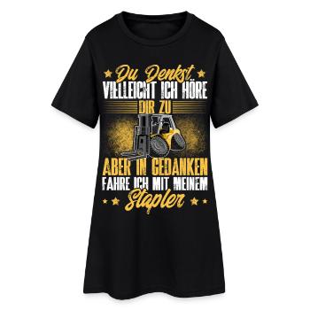 Conducteur de chariot élévateur - Robe T-shirt Femme - noir - Devant