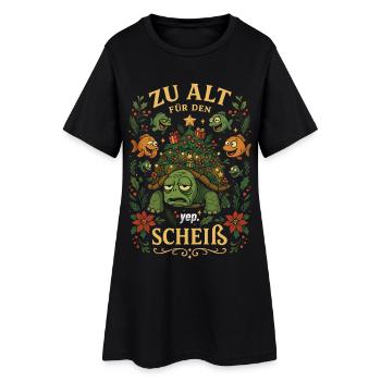 Zu Alt Für Den Scheiß – Schildkröte Weihnachten - Frauen T-Shirt-Kleid - Schwarz - Vorne