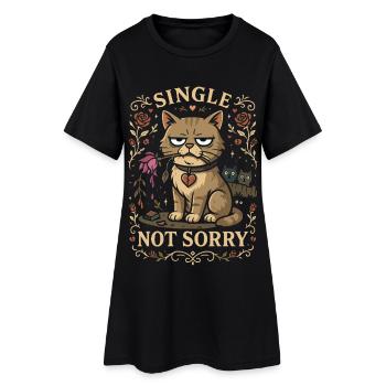 Chat célibataire pas désolé - Robe T-shirt Femme - noir - Devant