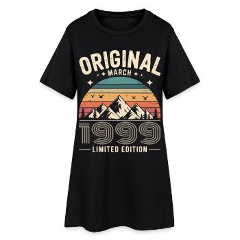 Vintage Né(e) en mars 1999 Original depuis 27 ans - Robe T-shirt Femme - noir - Devant