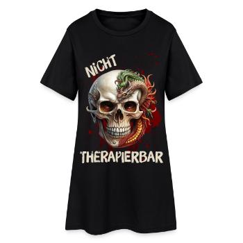 Nicht Therapierbar - Frauen T-Shirt-Kleid - Schwarz - Vorne
