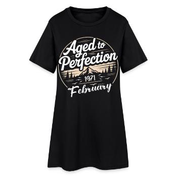 Février 1971 - Robe T-shirt Femme - noir - Devant