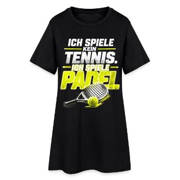 Ich spiele kein Tennis, ich spiele Padel - Frauen T-Shirt-Kleid - Schwarz - Vorne