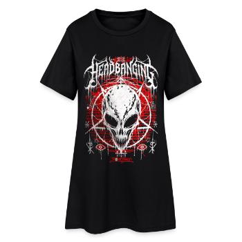Schädel im roten Kreis mit Dornen - Frauen T-Shirt-Kleid - Schwarz - Vorne