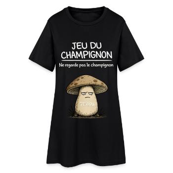 Jeu du Champignon  - Robe T-shirt Femme - noir - Devant