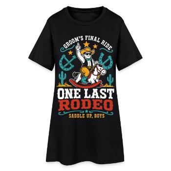 Ein letzter Rodeo für den Bräutigam - Frauen T-Shirt-Kleid - Schwarz - Vorne