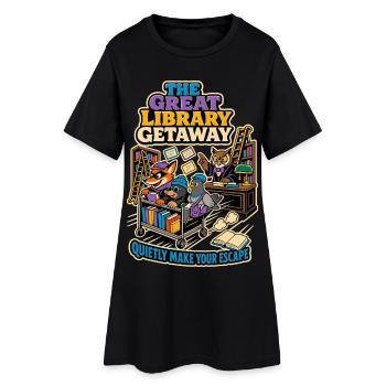 La Grande Escapade à la Bibliothèque – Livres Humour - Robe T-shirt Femme - noir - Devant