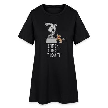 Allez le lancer drôle de chien frisbee discus lancer - Robe T-shirt Femme - noir - Devant