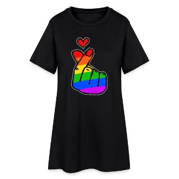 Peace Heart Love Rainbow Mouvement pour la paix - Robe T-shirt Femme - noir - Devant