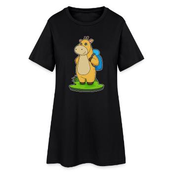 Randonnée à dos pour randonneurs girafes - Robe T-shirt Femme - noir - Devant